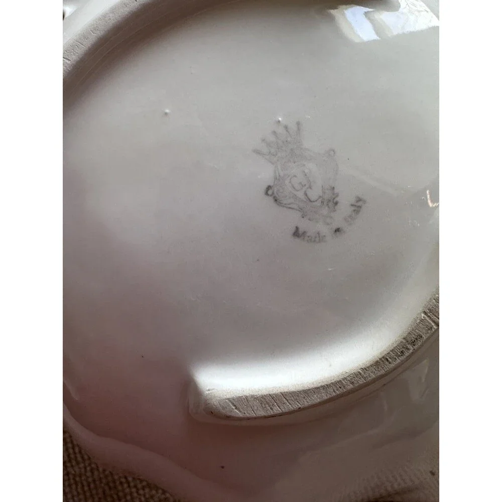 Italian Porcelain Pear Divided Candy Nut Fruit Relish Dish Tray GRC Italy